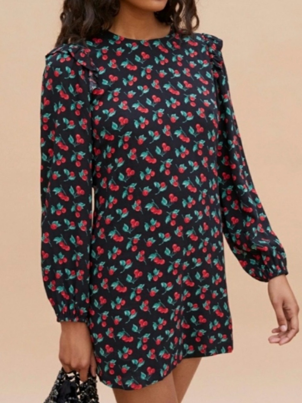 Reformation Jeans Bedford Tie-Back Cherry Print Mini Dress XS